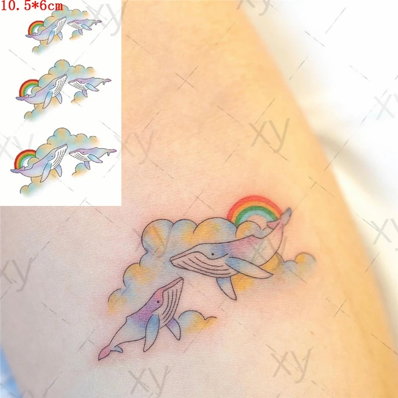 Nepremokavé Dočasné Tetovanie Nálepky Cartoon Zvierat Modrá Veľryba Dolphin Dinosaura Body Art Flash Tetovanie Falošné Tatto Ženy Muži Ladys