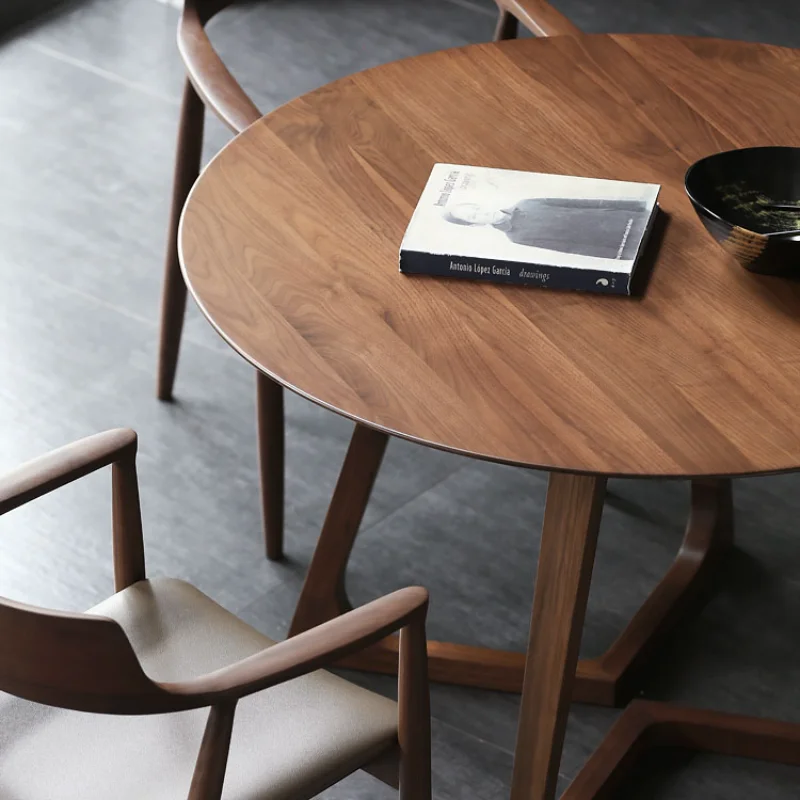 Nordic Okrúhly Stôl Z Masívu Tabuľka Rodina Malá Tabuľka Obývacia Izba Jednoduchý Moderný Jedálenský Stôl