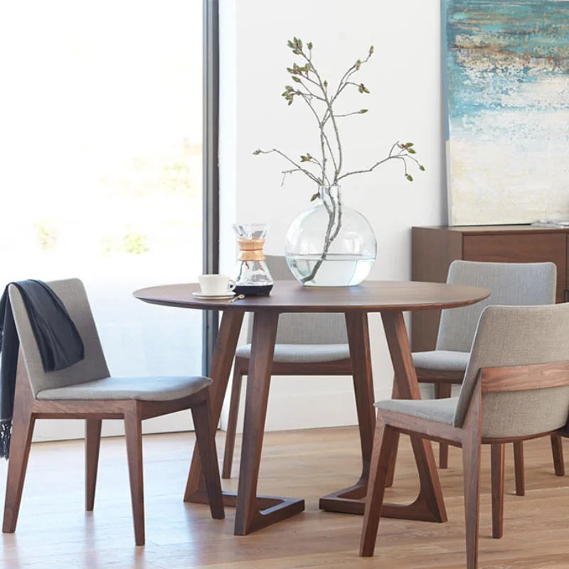 Nordic Okrúhly Stôl Z Masívu Tabuľka Rodina Malá Tabuľka Obývacia Izba Jednoduchý Moderný Jedálenský Stôl