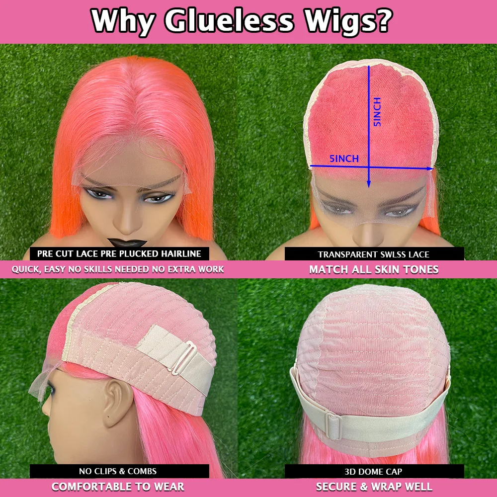 Nosenie Ísť Glueless Ružová Parochňu 13x4 13x6 HD Priehľadné Predné Čipky Parochne Priamo Pre Ženy 613 Farebné Čipky Dopredu Ľudské Vlasy, Parochne 250