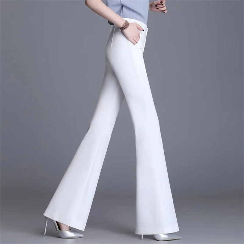 Nové Classic Slim Ženy Biela Obličkového Nohavice Na Leto Tenké Bell Spodnej Pantalones Vysoký Pás Office Lady Oblek Nohavice Priedušná