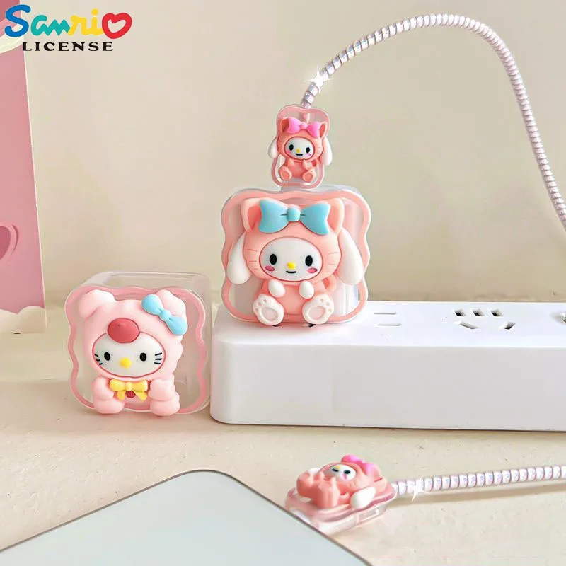 Nové Kawaii Sanrio Dobrý deň, Kittys Kuromi Moje Melódie Slamproof Iphone 14 Nabíjačku, puzdro pre Iphone 20W Rýchlo Nabíjačka Dievčatá Anime Darček