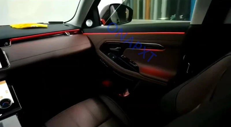 Okolitého Svetla Pre Range Rover Evoque 2015-2023 LED Dekoratívne APLIKÁCIE riadenia Tlačidlo Atmosféru Lampa Interiérových Dverí Pás Palubnej dosky