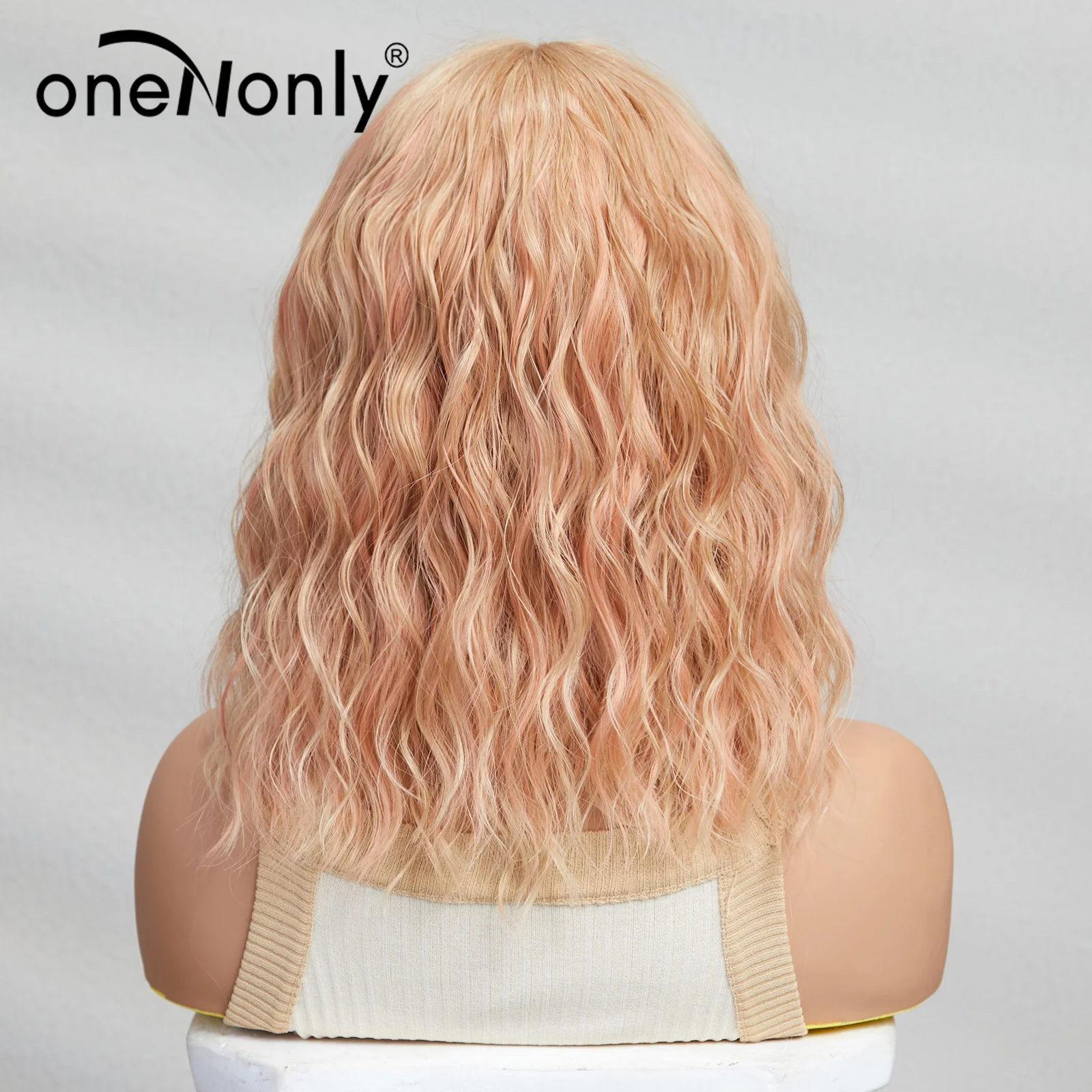 OneNonly Krátke Blond Syntetické Parochne pre Ženy Bob Parochne s Ofinou Lolita Strany Prírodné Vlasy, Parochne Vysokej Teplote Vlasy