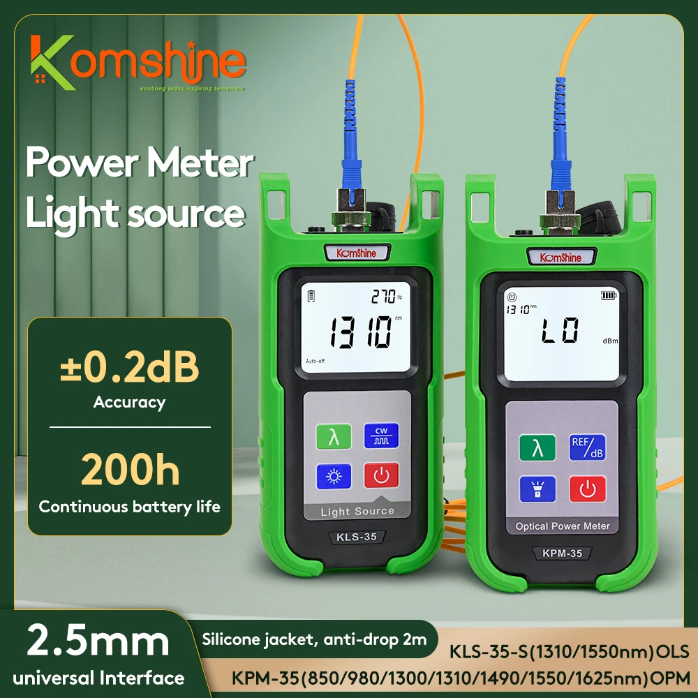 Optické Vlákna Power Meter KomShine MMM-35 FTTH (Fiber Kábel Tester S Singlemode Optických Zdroj Svetla KLS-35 1310/1550nm