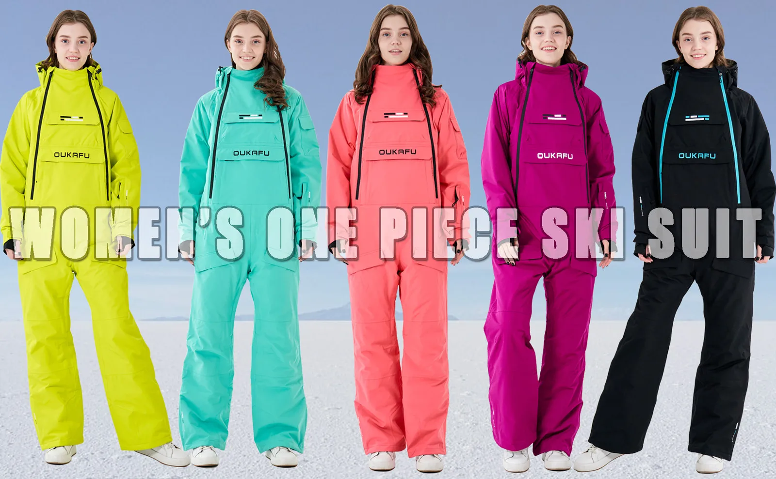 OUKAFU Značky Jeden Kusov Lyžiarske Oblek Ženy Snowboard Nosenie Nepremokavé Lyžiarske Jumpsuit Zimné Jeden Kus Snowsuits Snowboard Kryt