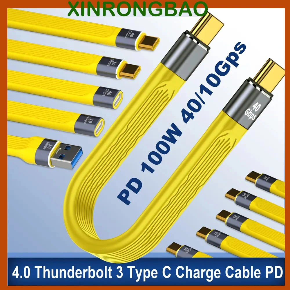 PD 100W USB FPC Kábel 5A Rýchle Nabíjanie USB 4.0 Typu C Kábel Thunderbolt 3 40Gbps 4K 60Hz Prenosné Plne Funkčné Údajov Cabel