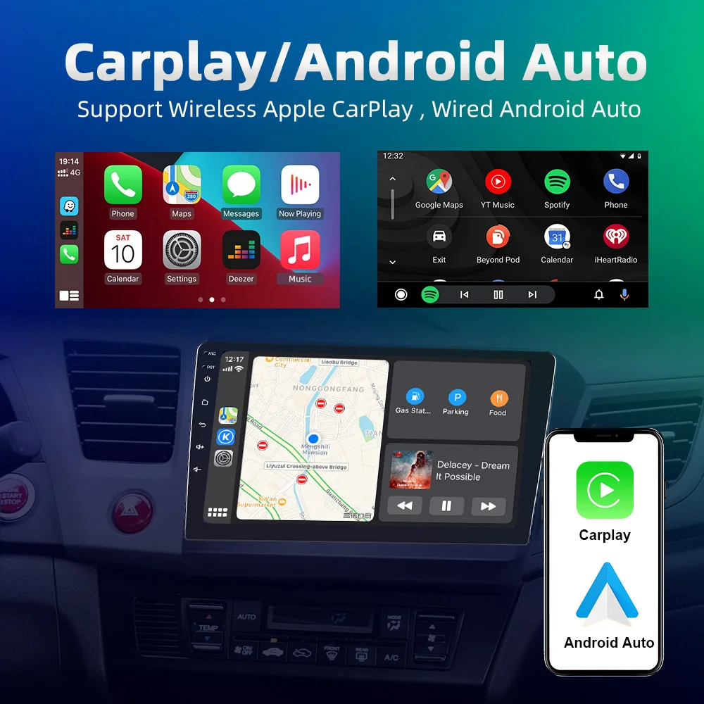 Podofo 2Din Android autorádia Multimidia Video Prehrávač Pre Toyota PRADO 2018 GPS Navigácie Carplay Auto Stereo Vedúci Jednotky