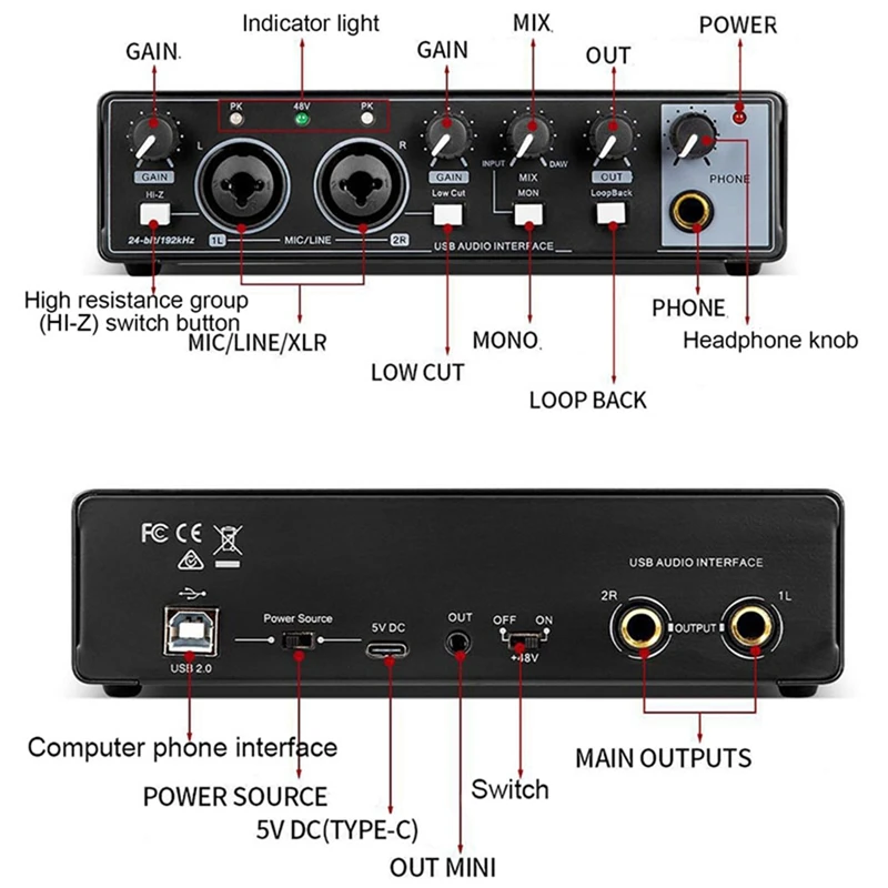Počítač Zvuk Zvuková Karta, Monitor Elektrická Gitara Pre Nahrávanie Živého Vysielania Studio Počítač Audio Zariadení