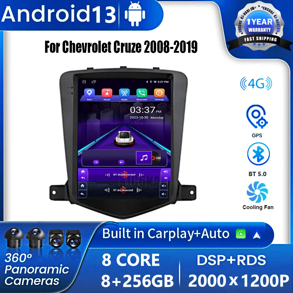 Pre Chevrolet Cruze 2008-2019 Android 13 Auto Stereo Rádio Multimediálny Prehrávač Videa Navigácie GPS Vedúci Jednotky Carplay