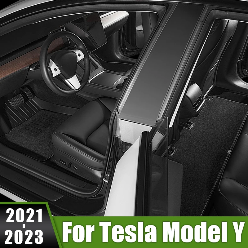 Pre Tesla Model Y 2021 2022 2023 LHD TPE Auto Podlahových Rohoží, Kobercov Odolné Koberec Mat Auto Anti Špinavé Podložky Výzdoba Interiéru Príslušenstvo