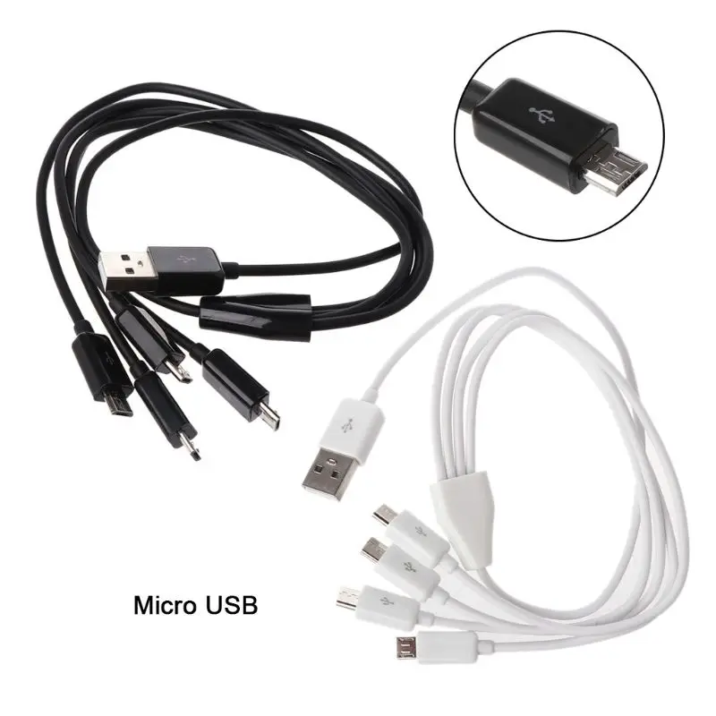 Prenosné USB 2.0 Type A Male Na 4 Micro USB Muž Splitter Y Nabíjací Kábel pre Samsung Xiao Mobilný Telefón, Tablet Power Bank