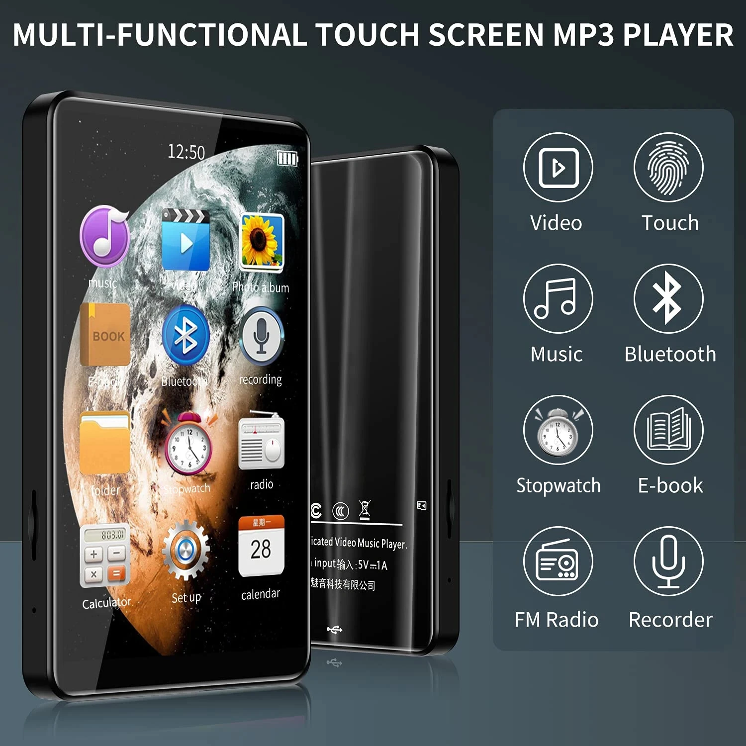 Prenosný MP3, MP4 Audio Prehrávač Bluttooth S 4.0 