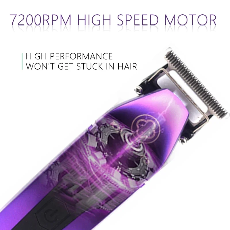 Profesionálna vlasová Rezací Stroj Elektrický Hair Clipper - Kulilang R55F 0 mm Rezanie Titánu Á FADE Čepeľ 7200 RPM Salón