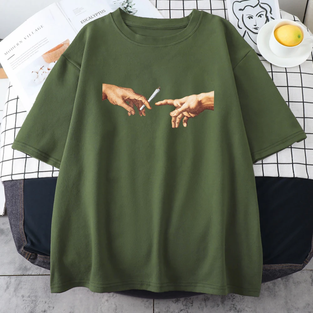 Prosím, odovzdajte Mi Cigaretu Tlačí Človeka T-Shirts Osobnosti Hip Hop Topy Bežné Všetky-matematika Ulici Krátky Rukáv Pánske Bavlnené Oblečenie