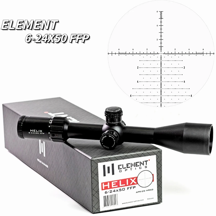 PRVOK Optika HELIX 6-24X50 FFP Prvý Ohniskovej Rovine Riflescope w/ Zerostop 30 mm Trubica APR-2D MRAD Reticle Puška Rozsah Pohľad Luneta