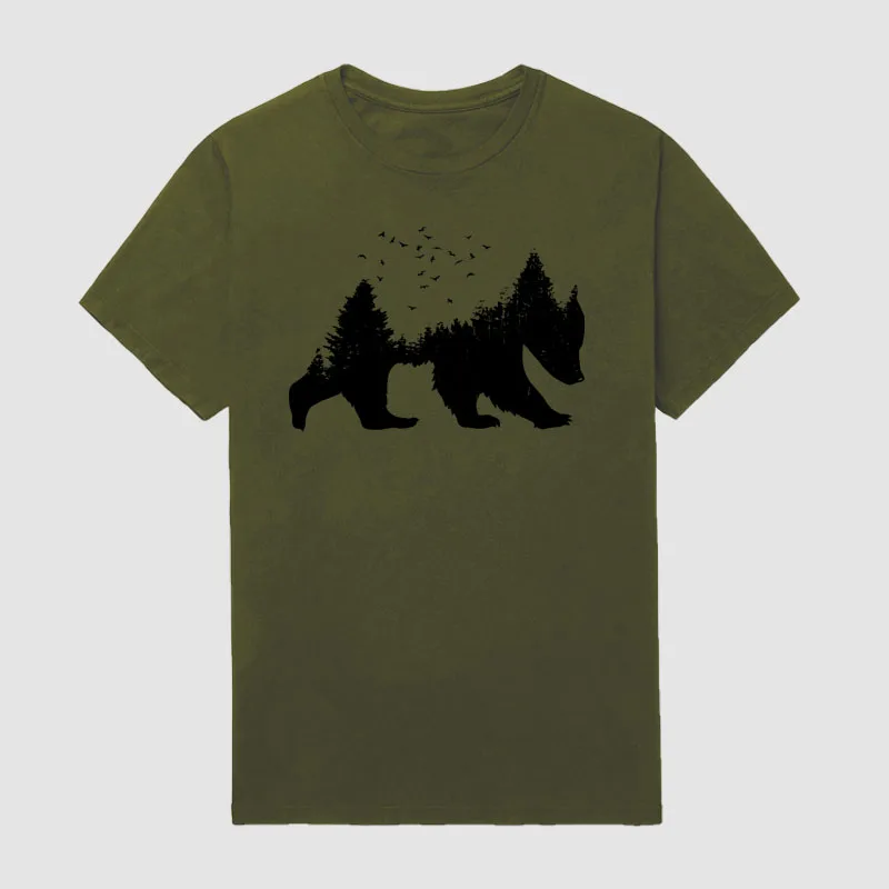 Pánska Outdoor Lesa Medveď Krátky Rukáv T-Shirt