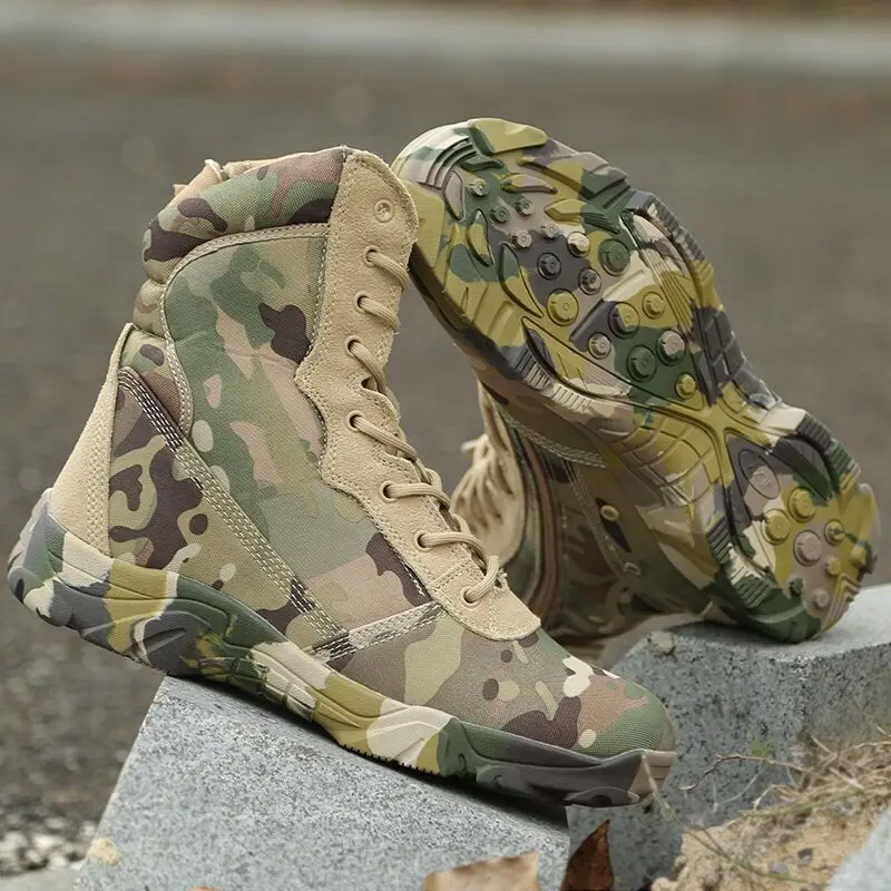 Pánske nové vonkajšie python vzorované kamufláž špeciálnych síl bojovať proti topánky s imitácie hadej kože vojenské topánky trendy obuv