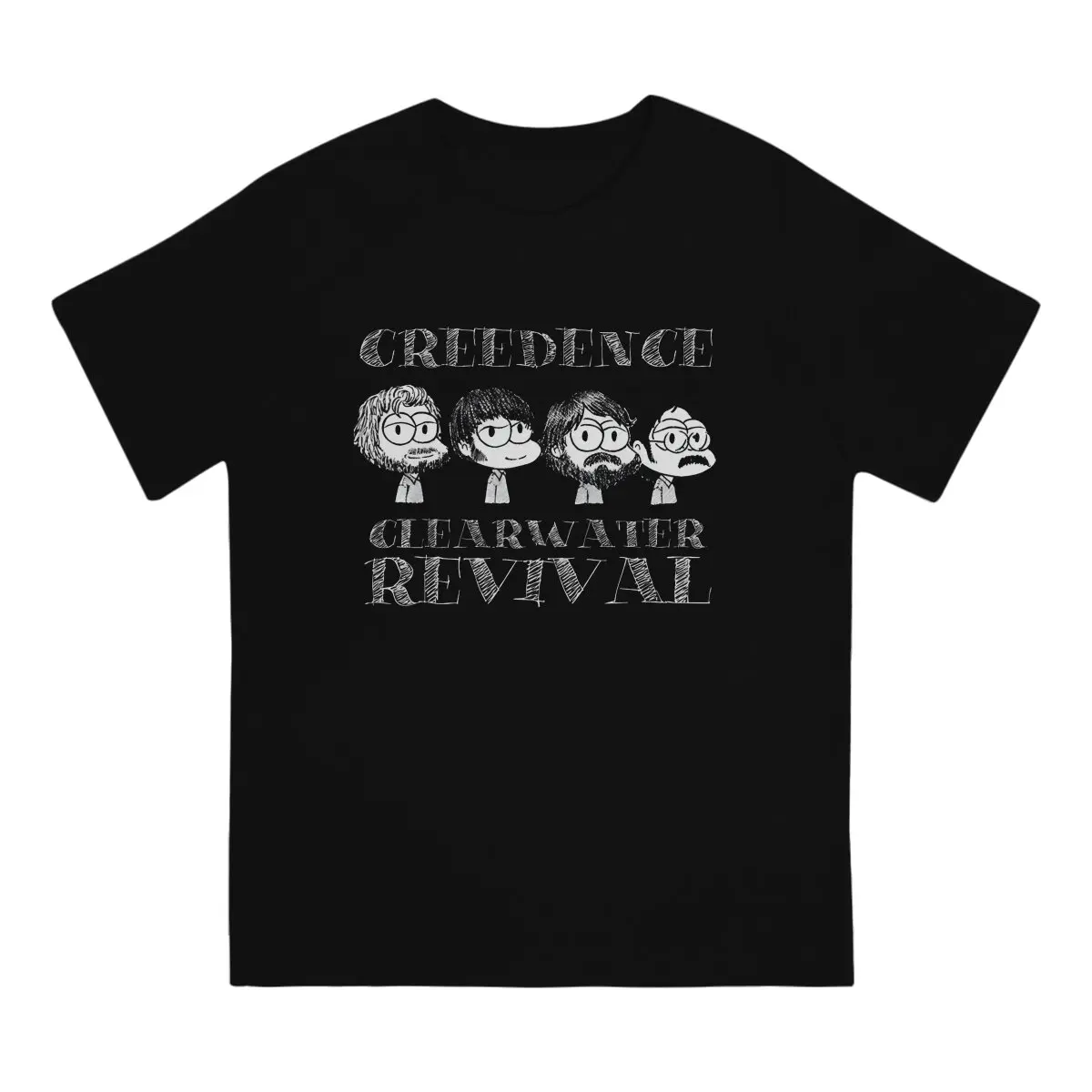 Pánske T-Shirts Cartoon Novinka Bavlna Tee Tričko Krátky Rukáv C-Creedence Clearwater Revival Band T Shirt O Krk Oblečenie Darček