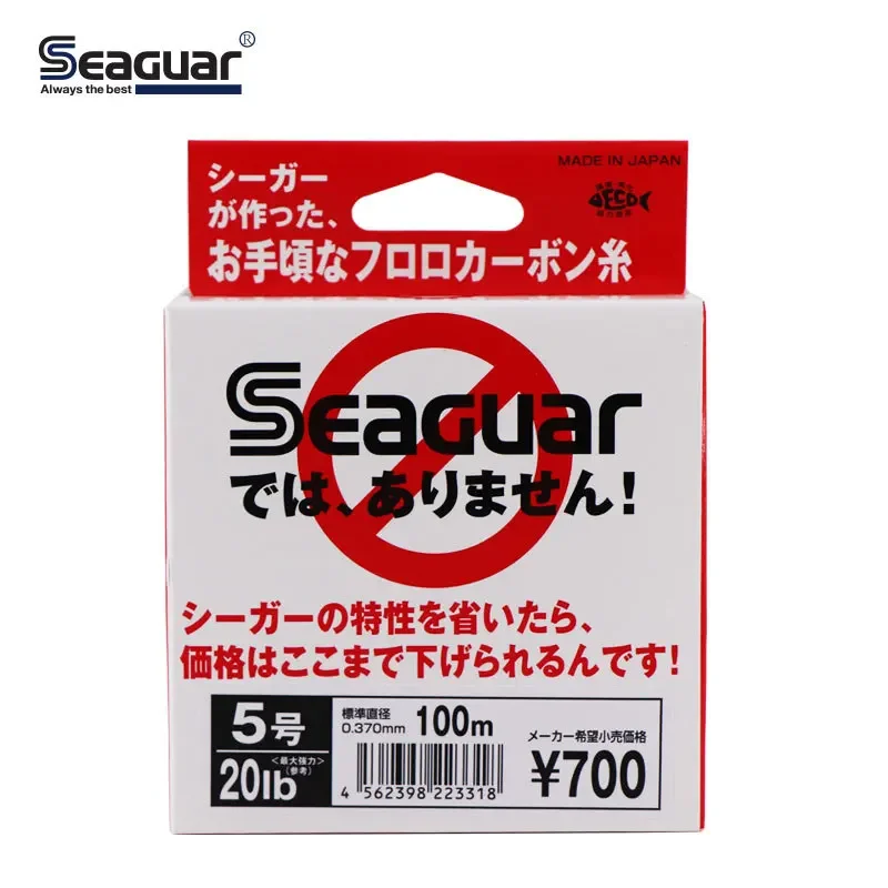 Pôvodné SEAGUAR White Label Fluorokarbón vlasec 100M Fluorokarbón Uhlíkových Vlákien Monofil Kapor Leader Riadok 4 LB-20 LB
