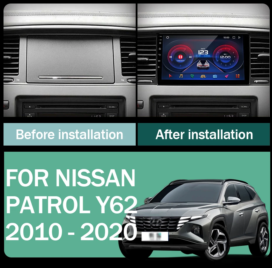 Qualcomm autorádia Android Pre Nissan Patrol Y62 2010 - 2020 GPS Navigácie Auto Stereo Video Prehrávač Multimediálnych súborov Wifi Č 2din DVD