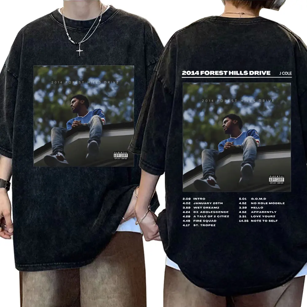 Rapper J Cole Dreamville Láska Yourz Texty Print T Shirt pánske Vintage Umyté Hip Hop T-shirt Mužskej Módy Voľné Tees Streetwear
