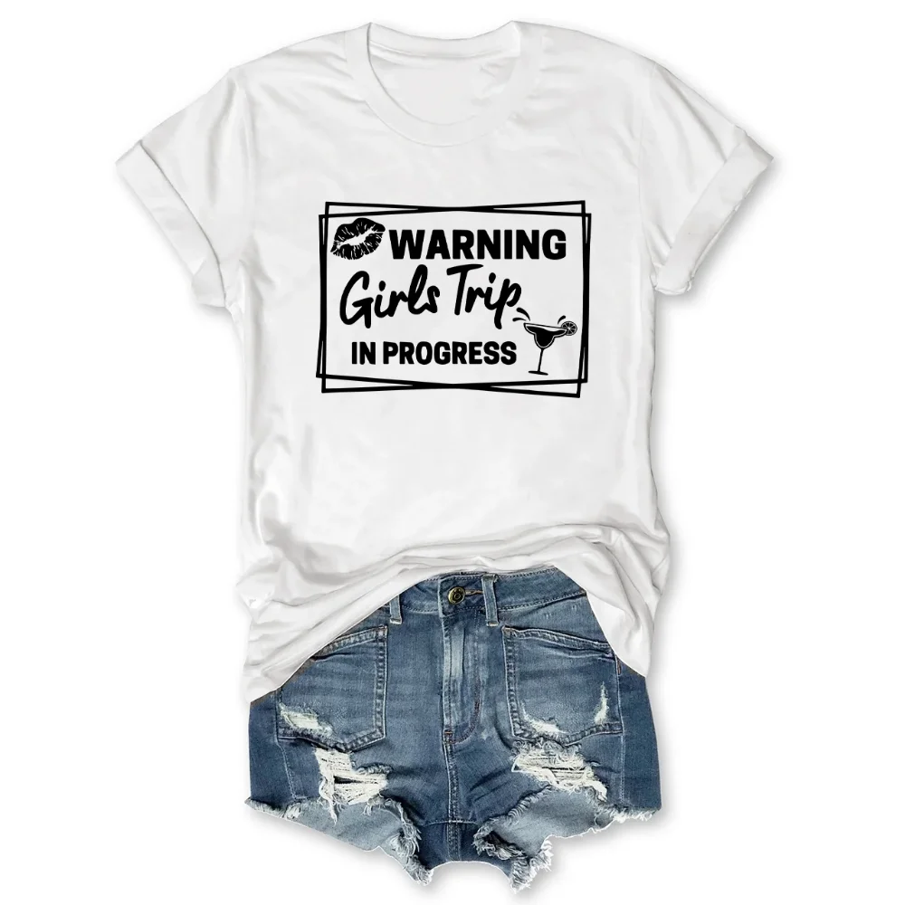 Rheaclots Žien Upozornenie Dievčatá Výlet V Pokrok Bežné Tlačené T-Shirt