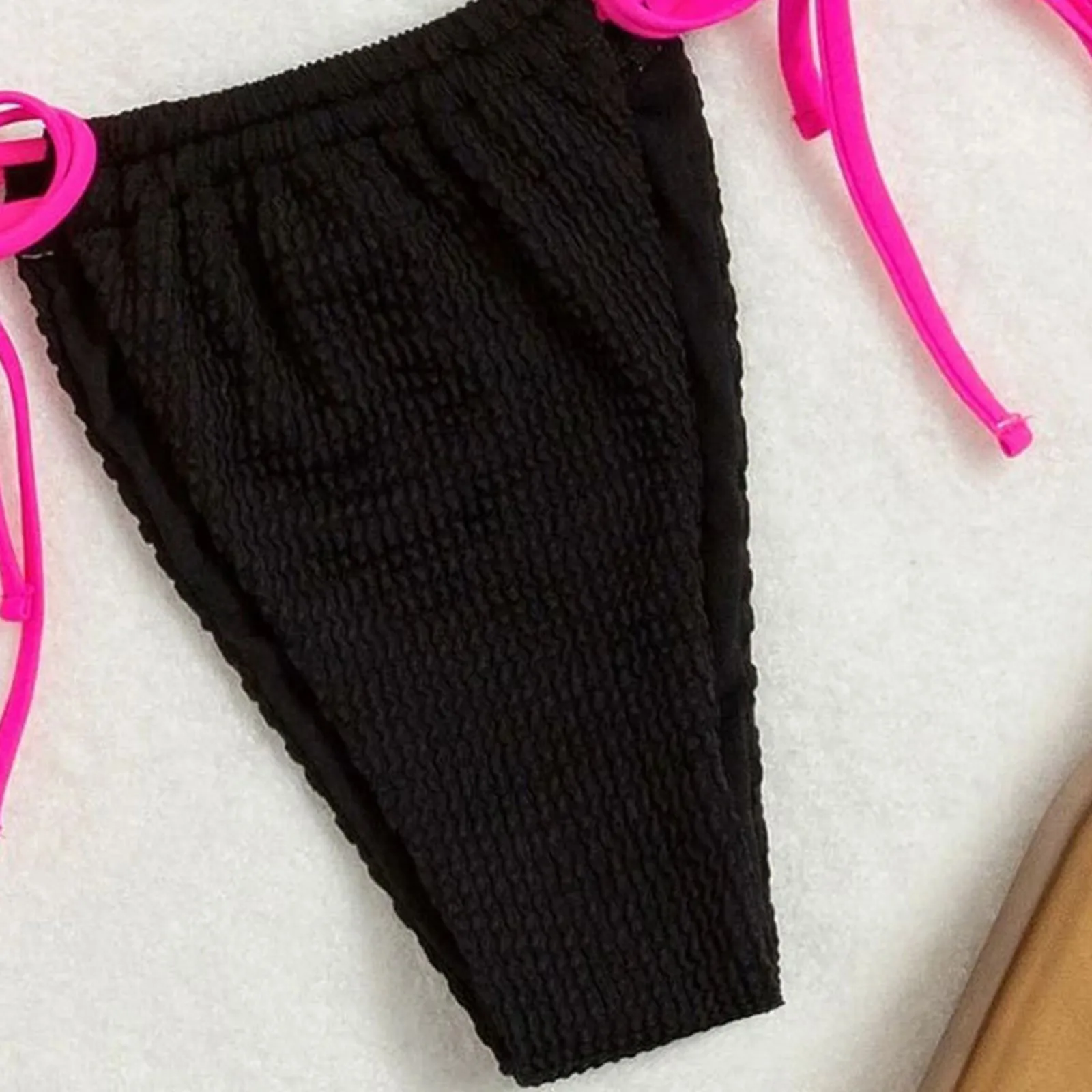 Sexy Mini Micro Bikini Set Ženy, Pevné Čierna Push Up Čipky Tangá Plavky String Bikiny Leto plavky dámske Plavky