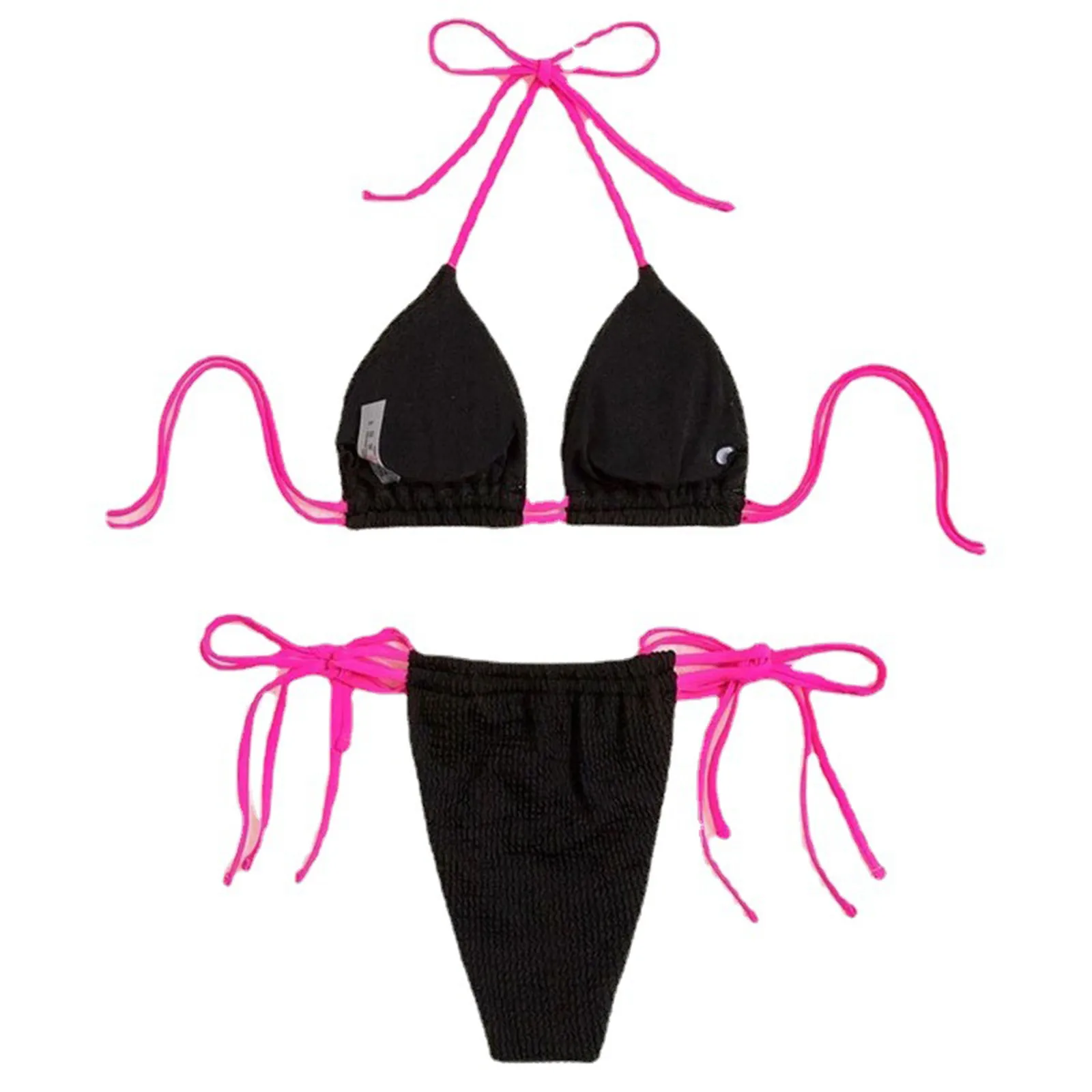 Sexy Mini Micro Bikini Set Ženy, Pevné Čierna Push Up Čipky Tangá Plavky String Bikiny Leto plavky dámske Plavky