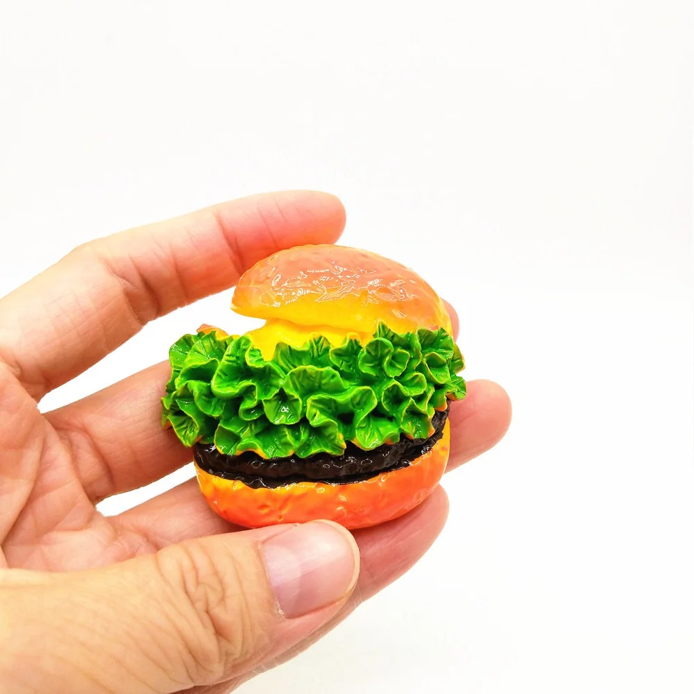 Simulácia Potravín Živice Magnety na Chladničku Simulované Chlieb Hamburger Magnetické Magnety na Chladničku Dekor Tabuľa Nálepky