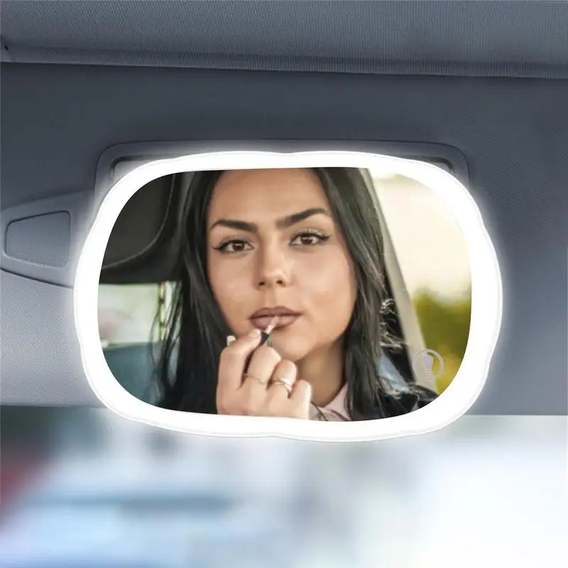 Slnečná Clona Zrkadlo na líčenie Veľký make-up Zrkadlo Nabíjateľná Nastaviteľné Spätné Zrkadlo S Dotyk Ovládanie Auta Vozidlo SUV Obdĺžnikové