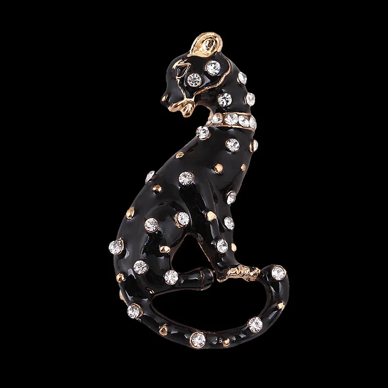 Smalt Leopard Brošňa Pre Ženy, Mužov Biela Čierna Rýchlo Bežať Voľne Žijúcich Zvierat Strany Príčinné Oblečenie Vyhovovali Kabát Príslušenstvo Šperky, Darčeky