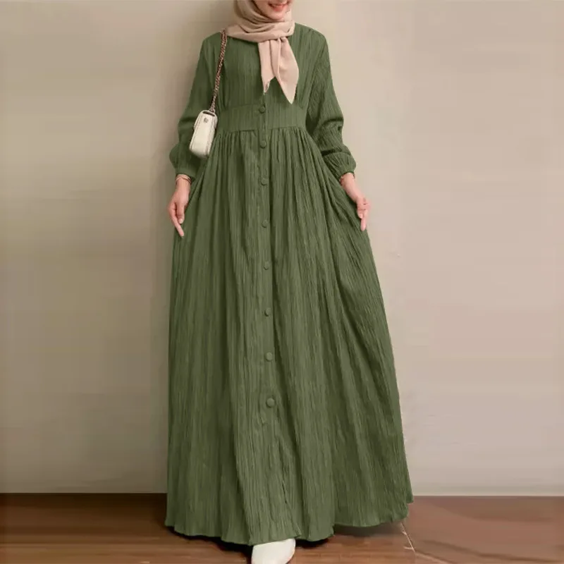 Solídne Farby Moslimských Dlhé Šaty Dubaj Ramadánu Islamskej Župan Ženy Módne Oblečenie Plus Veľkosť Žena Kaftan
