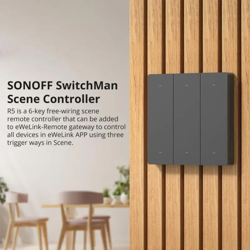 SONOFF R5 SwirchMan Scény Radič 6-tlačidlo Smart Switch Batérie Powered EWeLink-Diaľkové Ovládanie Práce S Ewelink Alexa Google