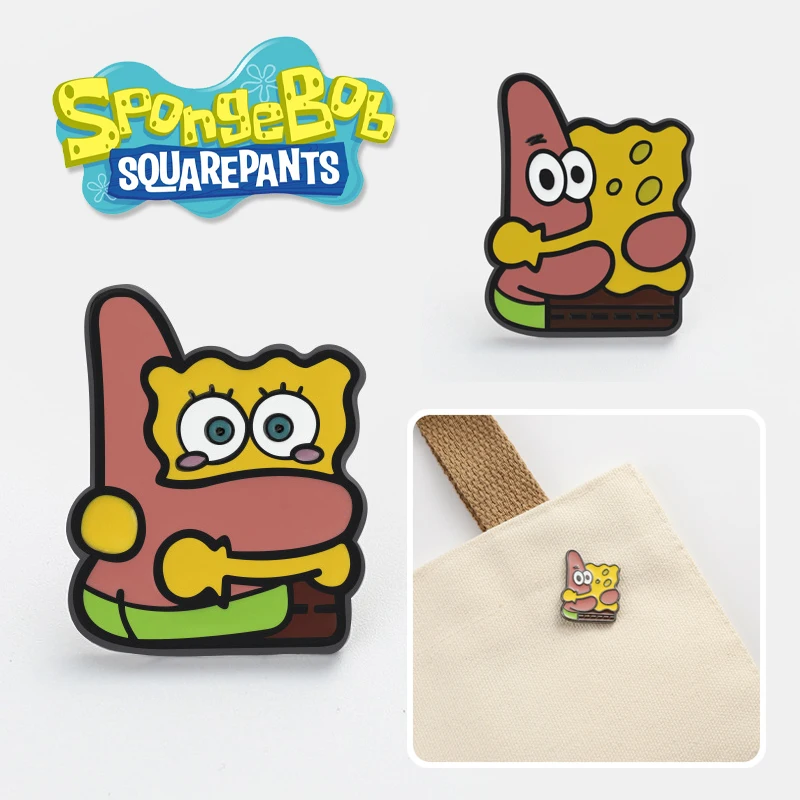 SpongeBob Objať Patrick Star Smalt Kolíky Roztomilý Taška Brošňa Komiksu, Anime, Odznaky Denim Klopě Pin Šperky, Darček pre Deti Najlepšími Priateľmi