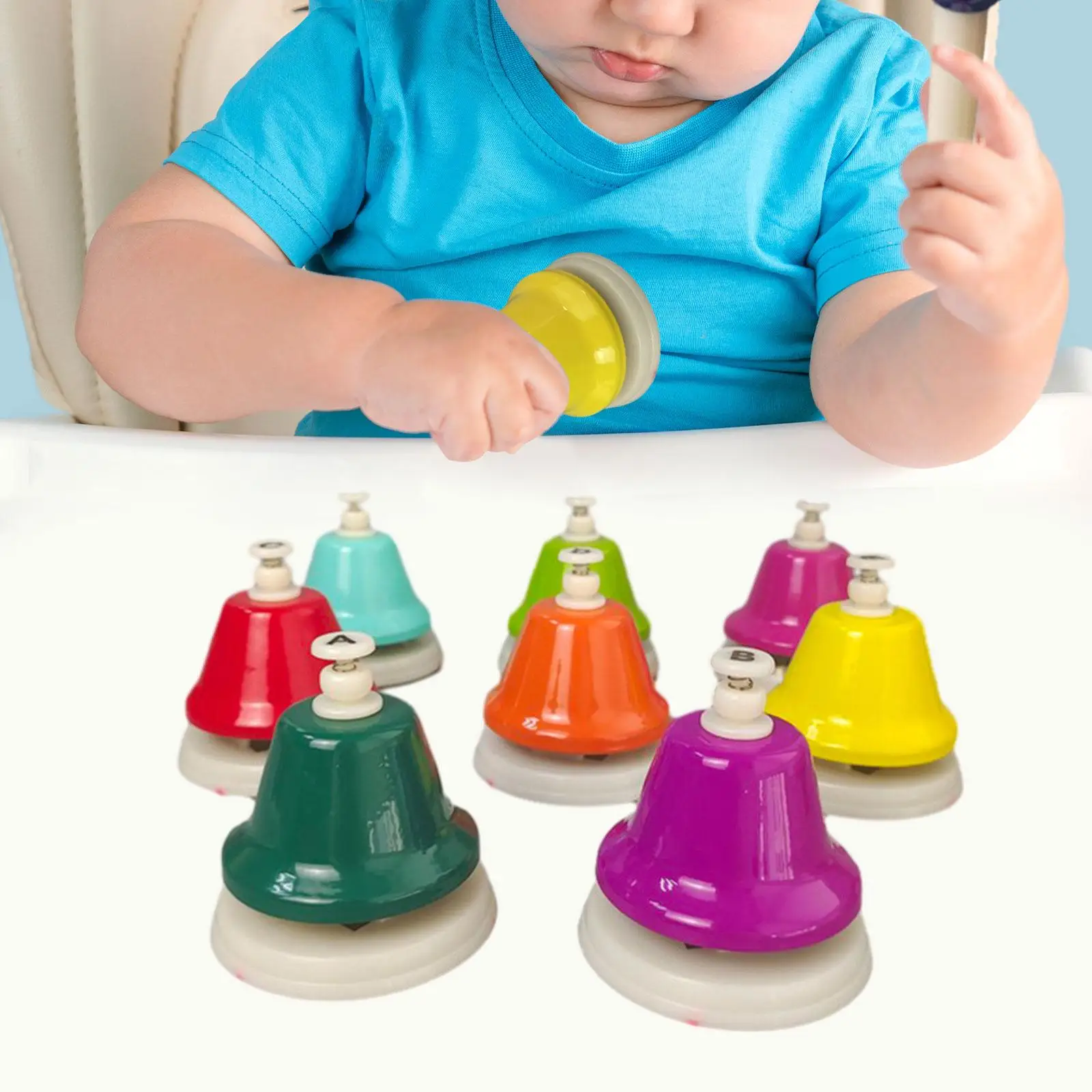 Stôl Zvony pre Deti Chromatické Hudobné Handbells Strane Zvony Nastaviť Ručné
