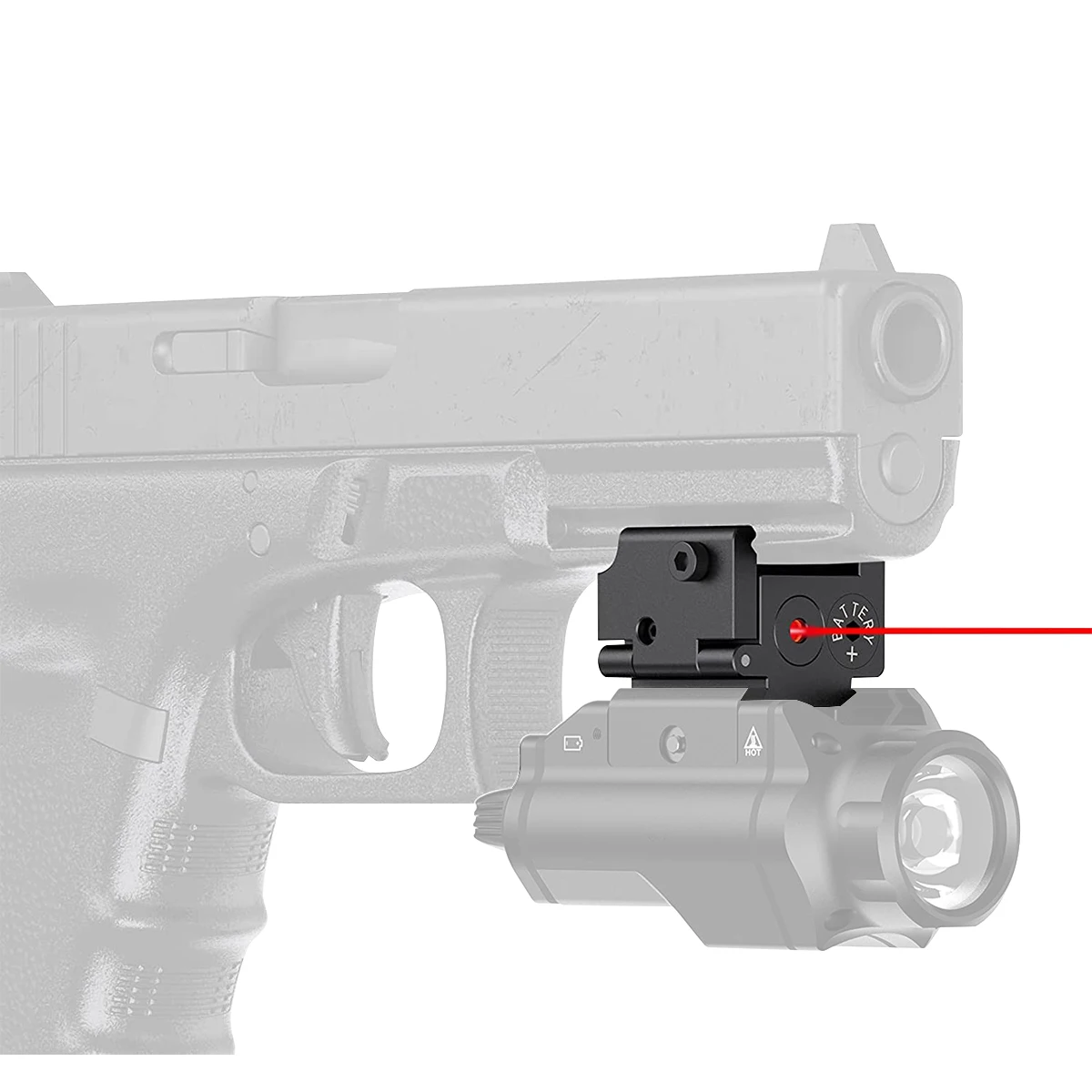 Taktické Pištole Kovové Červená Zelená Bodka Laserový Zameriavač Ukazovateľ Glock 17 19 Býk G2C Prenosné 20 mm Železničnej Mount Zbraň Puška Airsoft