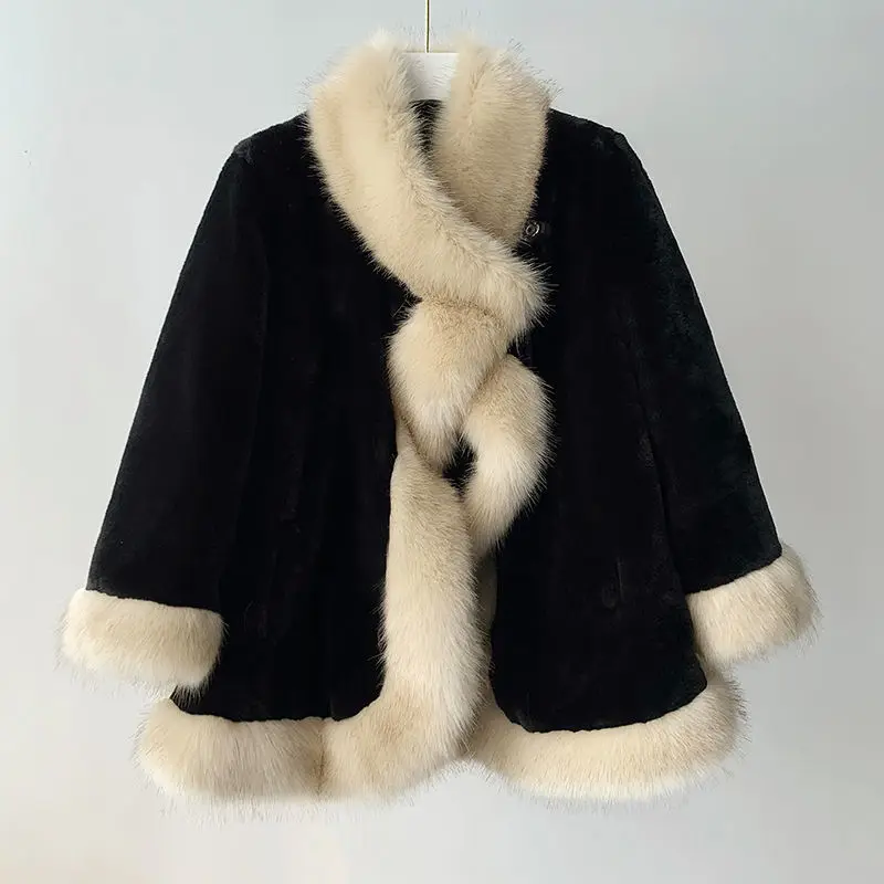 Top Fox Bundy pre Ženy Oblečenie Umelé kožuchy Stojan Golier Winter 's Cold Kabát T87