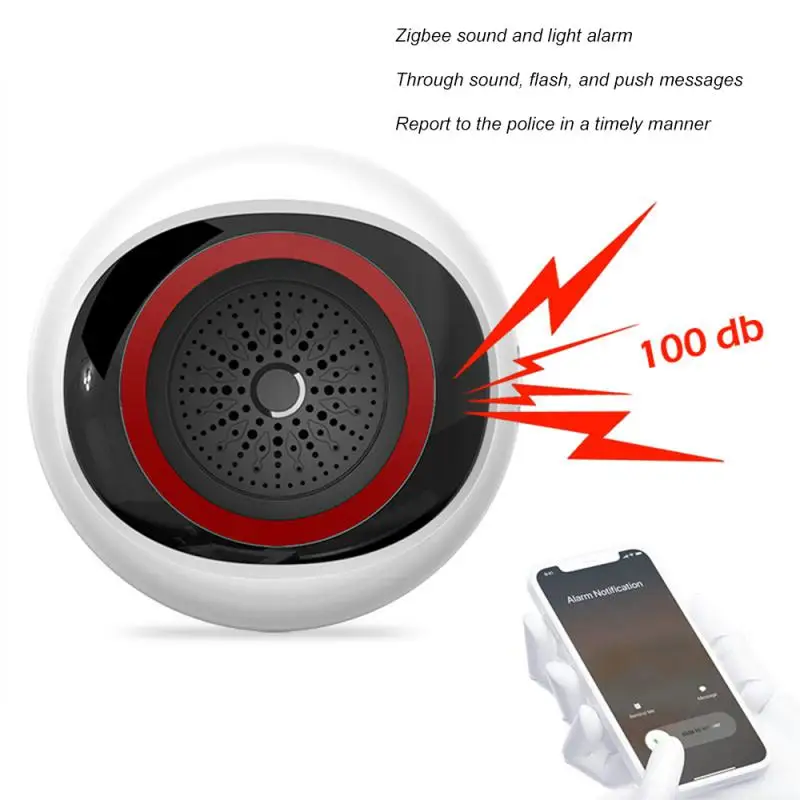 Tuya Smart Zvukový A Svetelný Senzor 100DB 2-v-1 Alarm Batéria Usb Dual Power Smart Home Pracuje S Inteligentného Života Hub