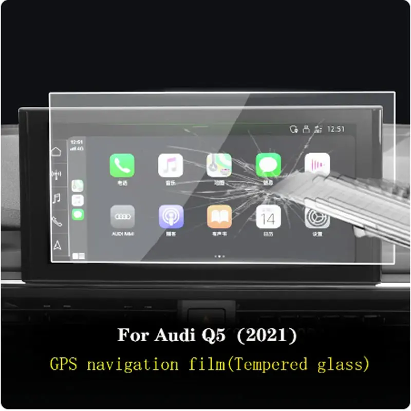 Tvrdené Sklo Zábava Display Protector Auto Interiérové Doplnky Pre Audi Q5 2020 2021 GPS Navigácie Film LCD Displej