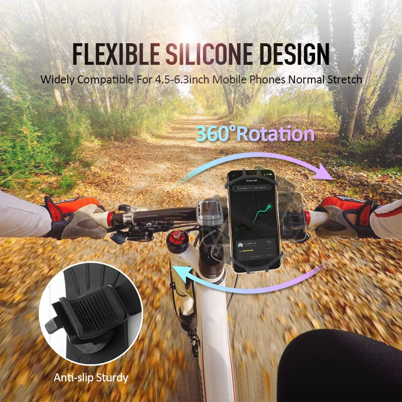 Univerzálne Cyklistické Mobilný Telefón Silikónový Držiak na Motocykel, Bicykel Riadidlá Stojan Mount Držiak Montáž Držiaka Telefónu, Pre iPhone