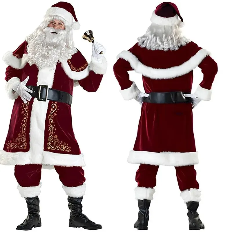 Vianočné Kostýmy Lady Xmas Party Šaty Santa Claus Cosplay Ženy Červené Šaty S Kapucňou Deluxe Klasické Vianočné Vyhovuje Strany Oblečenie