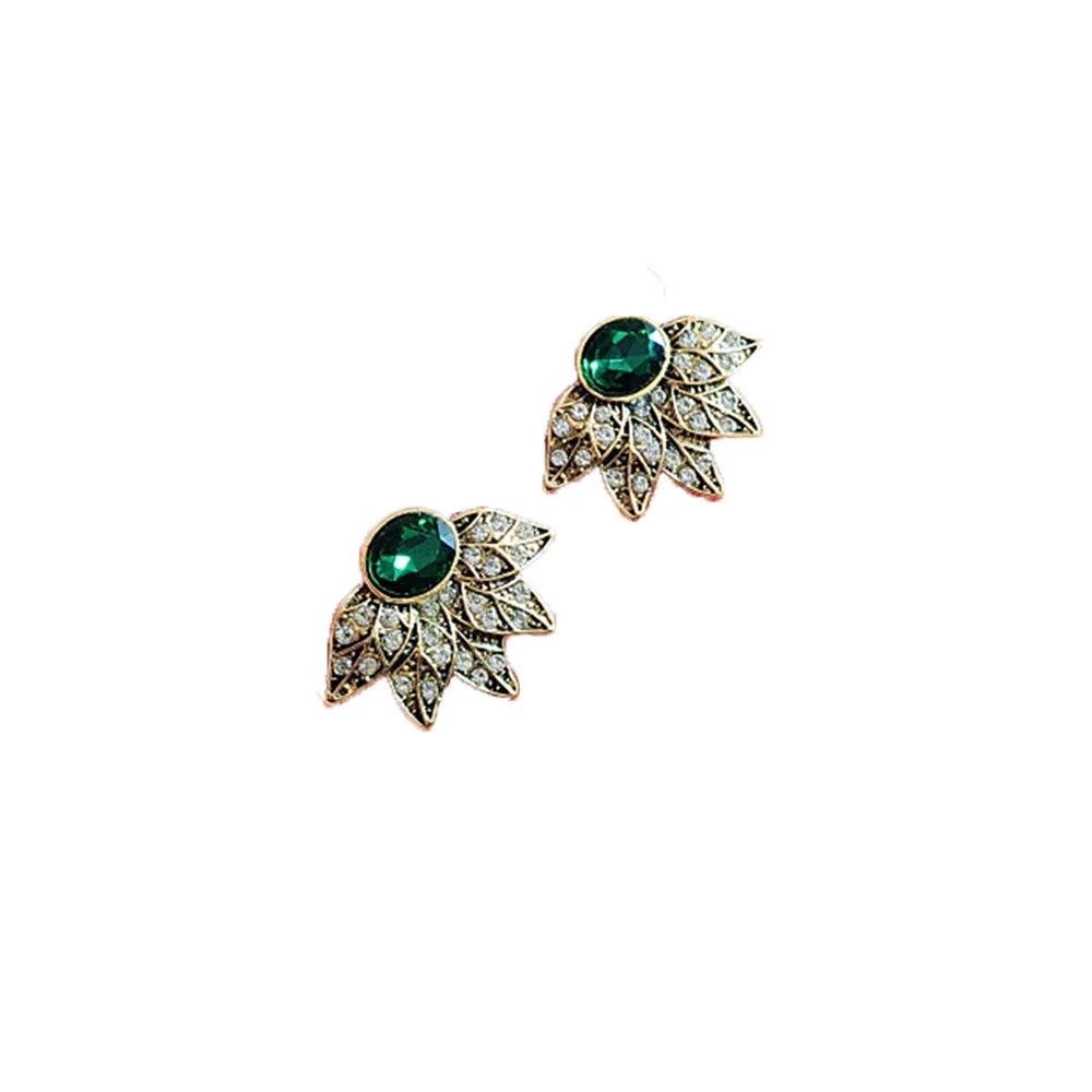 Vintage Temperament Zelená presklené s Čierne Korálky náhrdelníky Náušnice pre ženy, dievčatá, strana darček Šperky veľkoobchod