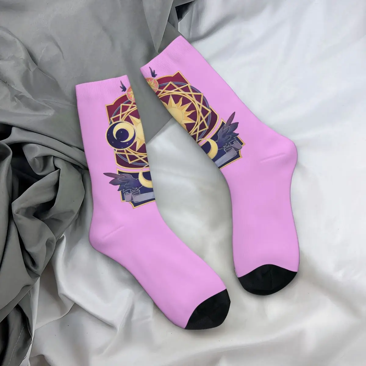 Vtipné Blázon Ponožky pre Mužov Magický Kruh Hip Hop Harajuku Cardcaptor Sakura Šťastný Kvality Vzor Vytlačené Chlapci Posádky kompresie