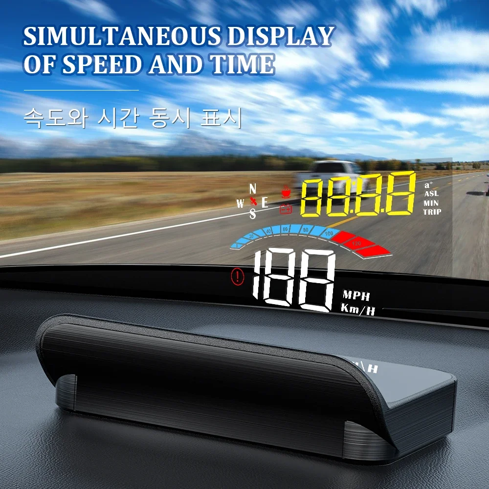 WYING M16 GPS HUD čelného skla Rýchlomer Smart Digital Kilometrový Čas Kompas Projektor prekročenia rýchlosti Auto Alarm, Head Up Display