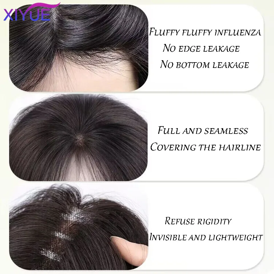 XIYUE Four leaf clover rany parochňu patch pre ženy je top hair repair načechraný syntetické vlasy patch