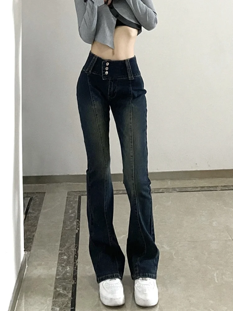 Y2k Džínsy Nízky Nárast Džínsy Gyaru Slim Fit Vintage Obličkového Nohavice Bežné Kórejský Štýl Oblečenie Žien 2023 Letné Módne Džínsy