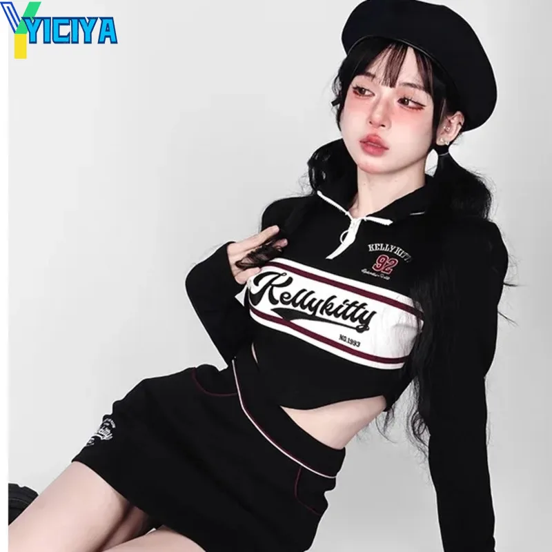 YICIYA bunda bomber ženy varsity zips nové vrchné oblečenie Bundy kórejský dámske oblečenie y2k American racing Jacket retro kabát top