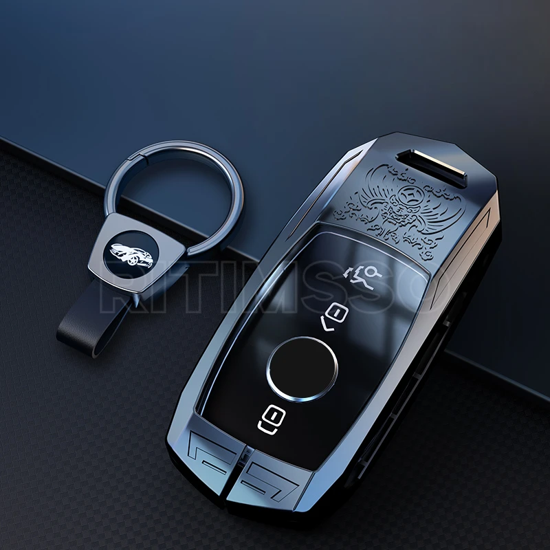 Zliatiny+Kožené Kľúča Vozidla puzdro pre Mercedes Benz E C GLC GLB Triedy E200 C200 E300L e400, hd tapety na E63 W213 C200 S560 C260 A200 GLE350