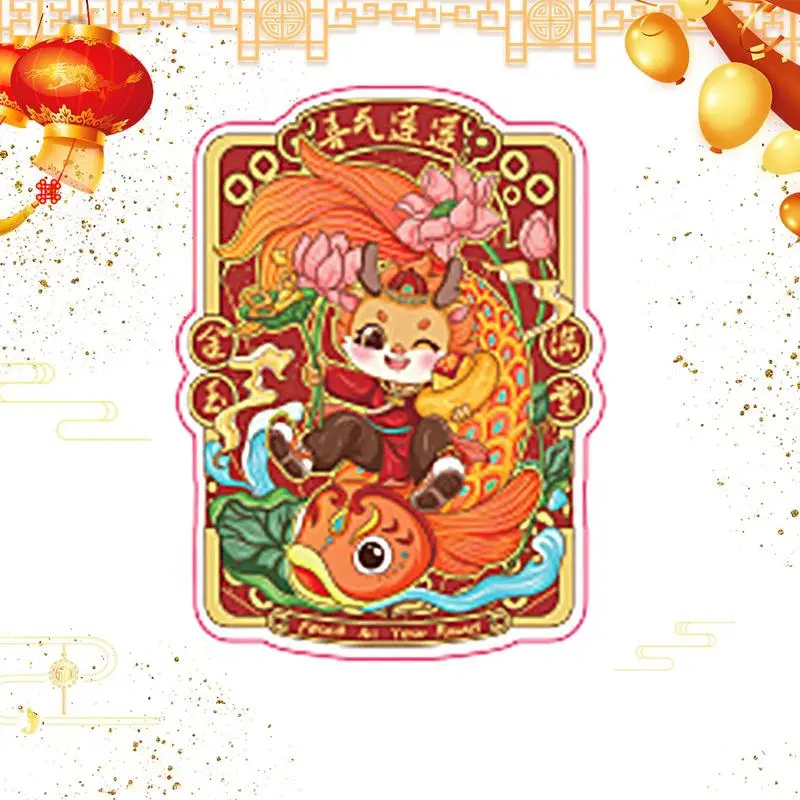 Čínsky Nový Rok Dekorácie Boh Bohatstva Chladnička Magnetických Nálepiek Chladnička Magnety Bohatstvo Symbol Izba Dekor